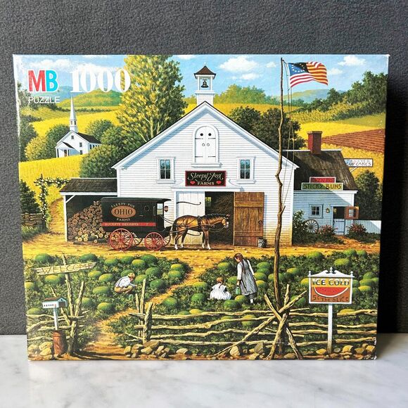 Vintage Charles Wysocki Americana Catchin' Bugs 1000 Puzzle Milton Bradley NEW - Picture 1 of 5